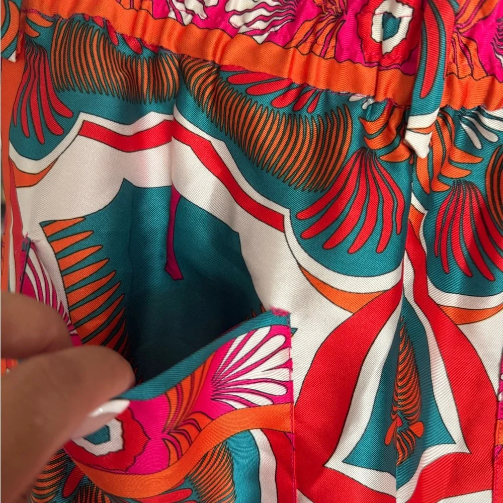 Zara Geometric Cropped Pants | Vibrant Resort Print Trousers | Euro Summer